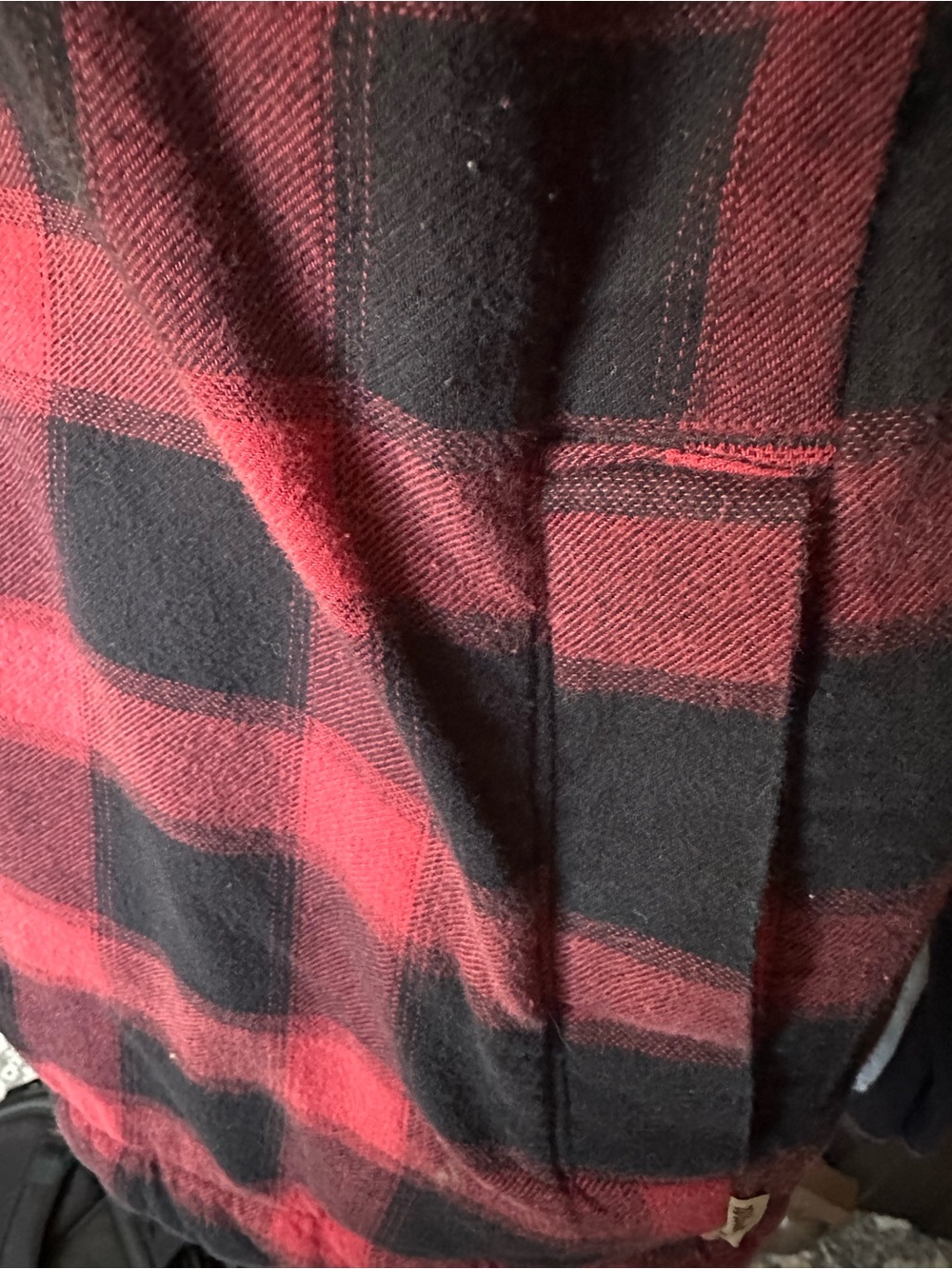 Men's Red and Black Plaid Button-Up Shirt Jacket - Picture 5 of 6